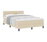 Qnhdfrt 140x190cm Box Spring Bed Set with Mattress & Headboard, Cream