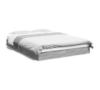 Qnhdfrt 140x200 cm Engineered Wood Bed Frame with Slats, Sonoma Gray