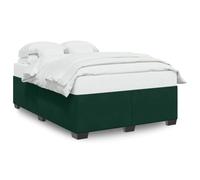 Qnhdfrt 140x200cm Dark Green Velvet Bed Frame with Wooden Slats