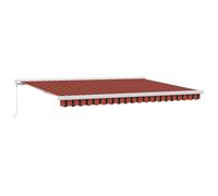 Qnhdfrt 15x10 ft Retractable Manual Patio Awning, Red and Black
