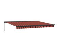 Qnhdfrt 15x10ft Manual Retractable Patio Awning, Red and Black
