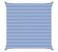 Qnhdfrt 15x15 ft HDPE Square Sun Shade Sail, Blue and White