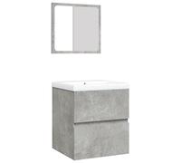 Qnhdfrt 16" Wall Mount Bathroom Vanity with Sink & Mirror, Concrete Gray