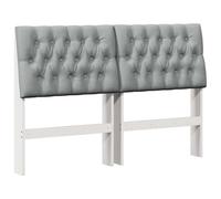 Qnhdfrt 160cm Upholstered Headboard, Light Gray Fabric & Pine Wood