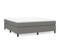 Qnhdfrt 160x200 cm Fabric Double Bed Frame with Slats, Dark Gray