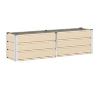 Qnhdfrt 160x40x45cm Rectangular Steel Planter Box, Ivory