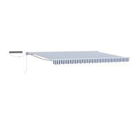 Qnhdfrt 16x10 ft Electric Retractable Patio Awning, Blue and White