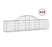 Qnhdfrt 18-Pack Arched Galvanized Iron Gabion Baskets, 200x30x40/60cm | Designed for constructing outdoor garden retaining walls and stone fences to create durable landscaping structures.