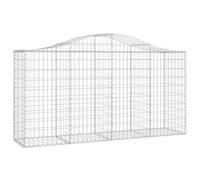Qnhdfrt 18 Paniers à Gabions Arqués 200x50x100/120 cm, Cages en Pierre en Fer Galvanisé avec Fil de 3,5 mm, Clôture et Mur de Soutènement Décoratif pour Jardin et Cour