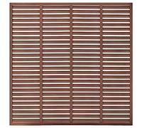 Qnhdfrt 180x180 cm Brown WPC Louver Garden Fence Panel