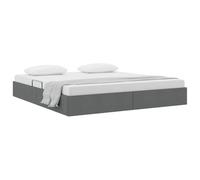 Qnhdfrt 180x200 cm Faux Leather Storage Bed with Hydraulic Lift, Dark Gray