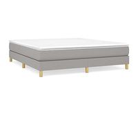 Qnhdfrt 180x200 cm Light Gray Fabric Bed Frame with Wooden Slats