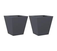 Qnhdfrt 2-Pack 12-inch Steel Square Garden Planters, Anthracite