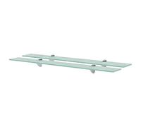 Qnhdfrt 2-Pack 80x20cm Tempered Glass Floating Wall Shelves