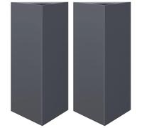 Qnhdfrt 2-Pack Anthracite Steel Triangular Planters | Each 15.7x13.6x29.5 inch corner pot is designed for growing flowers and herbs on balconies, patios, and decks.