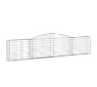 Qnhdfrt 2-Pack Arched Galvanized Steel Gabion Baskets | Measures 400x30x80/100 cm to create durable retaining walls and decorative stone fences for outdoor landscaping.