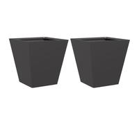 Qnhdfrt 2-Pack Black Steel Square Garden Planters, 30x30x30 cm