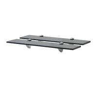 Qnhdfrt 2-Pack Black Tempered Glass Floating Shelves, 50 x 20 cm