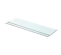 Qnhdfrt 2-Pack Clear Tempered Glass Shelves, 80 x 20 cm, 8mm