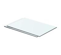Qnhdfrt 2-Pack Clear Tempered Glass Shelves for Slatwall, 40x20cm