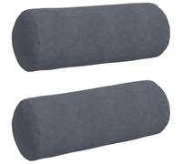 Qnhdfrt 2-Pack Corduroy Bolster Pillows, Dark Grey, 10x28