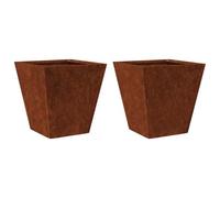 Qnhdfrt 2-Pack Corten Steel Square Planter Boxes, 12x12x12 inches