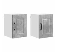 Qnhdfrt 2-Pack Engineered Wood Kitchen Wall Cabinets, Gray