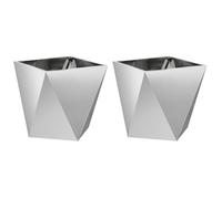 Qnhdfrt 2-Pack Galvanized Steel Square Planter Boxes, 20-inch Silver