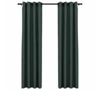 Qnhdfrt 2-Pack Linen Look Blackout Curtains with Grommets, Green