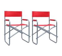Qnhdfrt 2-Pack Red Steel Folding Director's Chairs