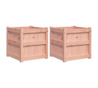 Qnhdfrt 2-Pack Solid Douglas Fir Wood Square Planter Boxes