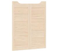 Qnhdfrt 2-Pack Solid Pine Wood Louvered Saloon Doors, Natural, 80x100 cm
