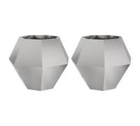 Qnhdfrt 2-Pack Stainless Steel Raised Garden Bed, Silver Square Planter | Measuring 30x30x24 inches, these metal boxes are designed for growing vegetables and flowers on patios and balconies.
