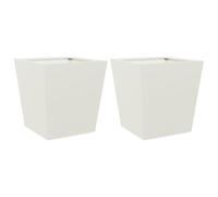 Qnhdfrt 2-Pack Steel Square Garden Planters, 40cm, White