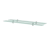 Qnhdfrt 2-Pack Tempered Glass Floating Wall Shelves, 100x20cm Clear