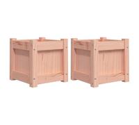 Qnhdfrt 2-Pack Untreated Douglas Fir Wood Square Planter Boxes