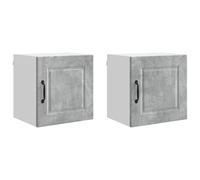 Qnhdfrt 2-Pack Wall Mounted Kitchen Cabinets, Engineered Wood, Gray