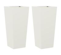 Qnhdfrt 2-Pack White Steel Tall Garden Planters (35x35x75 cm)