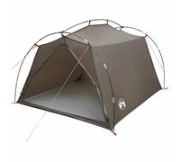 Qnhdfrt 2-Person Tunnel Camping Tent, 185T Polyester, Brown and Gray