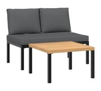 Qnhdfrt 2-Piece Aluminum Patio Sofa Set with Bench and Table