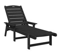 Qnhdfrt 2-Piece Black Polyethylene Adjustable Outdoor Sun Loungers