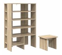 Qnhdfrt 2-Piece Engineered Wood Shoe Cabinet, Sonoma Oak