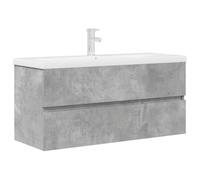 Qnhdfrt 2-Piece Floating Bathroom Vanity Set with Ceramic Sink, Gray