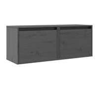 Qnhdfrt 2-Piece Grey Solid Pine Wood Floating Wall Cabinets