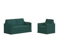 Qnhdfrt 2-Piece Modular Convertible Sofa Set, Dark Green Fabric