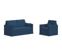 Qnhdfrt 2-Piece Modular Fabric Sectional Sofa, Blue