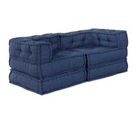 Qnhdfrt 2-Piece Modular Fabric Sectional Sofa, Indigo
