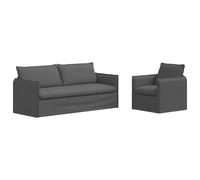Qnhdfrt 2-Piece Modular Fabric Sofa Set, Dark Gray Couch and Armchair