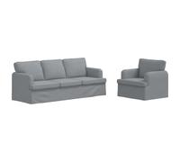 Qnhdfrt 2-Piece Modular Fabric Sofa Set with Metal Frame, Light Gray