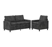 Qnhdfrt 2-Piece Modular Sofa Set, Dark Gray Polyester Fabric